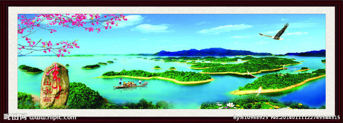 G山水画背景墙背