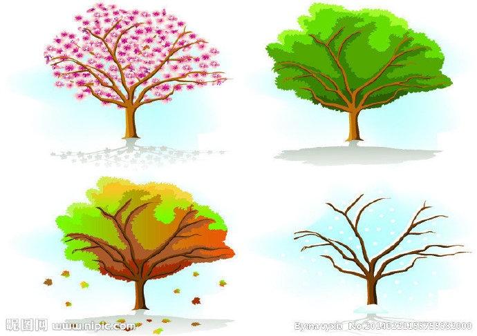 G四季树木背景墙