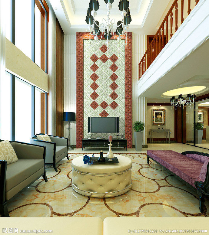 G欧式客厅背景墙