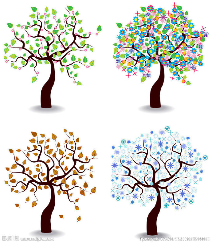 G四季树木背景墙