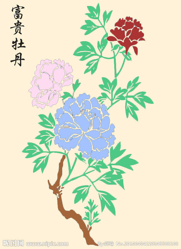 G富贵牡丹背景墙