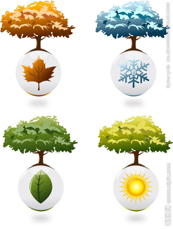 G四季树木背景墙