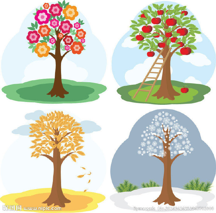 G四季树木背景墙