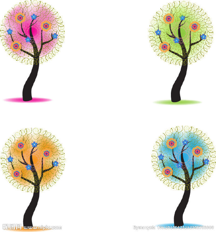 G四季树木背景墙