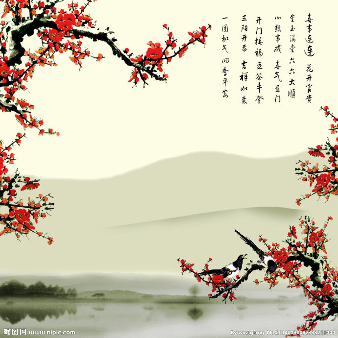 G梅花背景墙梅花