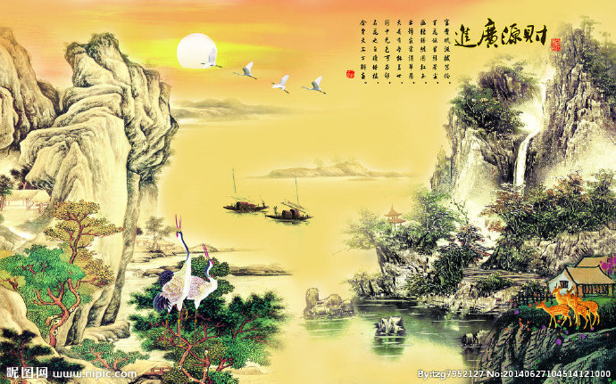 G巨幅山水背景墙