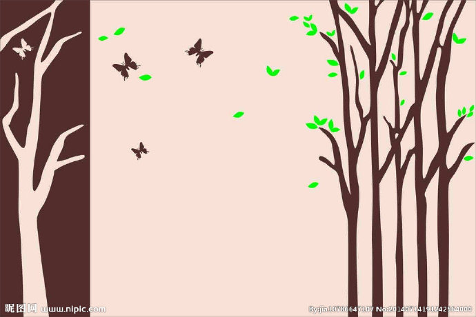 G树枝 蝴蝶背景