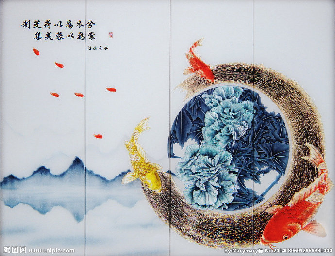 G牡丹  鲤鱼 