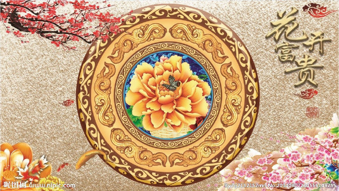 G花开富贵背景墙