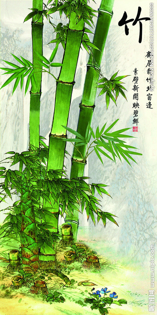 G竹背景墙竹背景