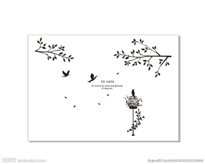 G树枝小鸟背景墙