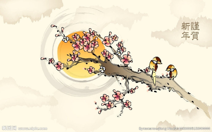 G梅花图背景墙梅