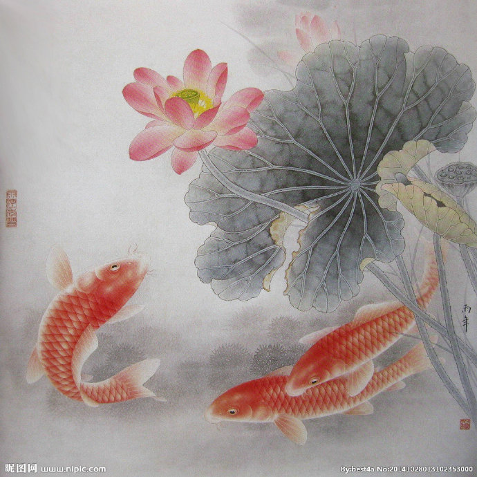G工笔国画水墨荷