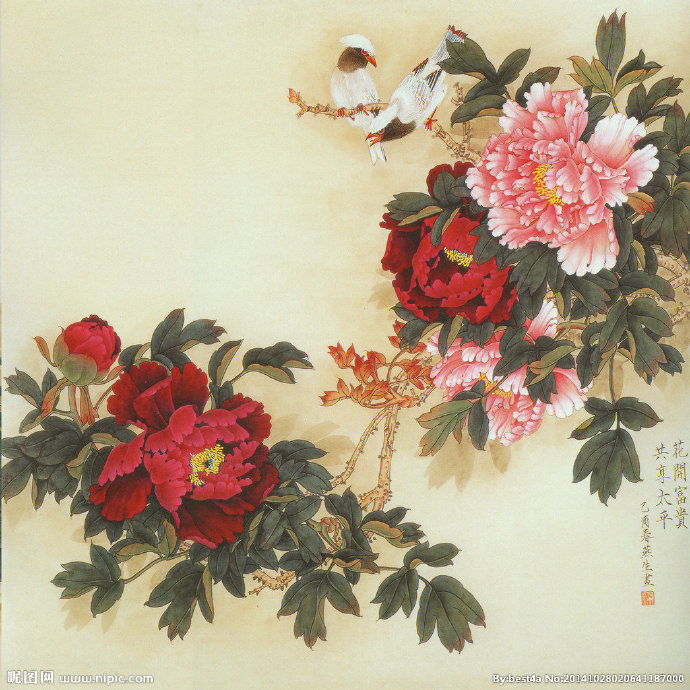 G工笔国画牡丹花
