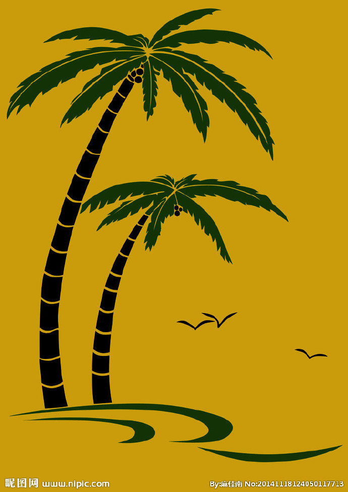 G椰子树背景墙椰