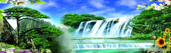 G山水画背景墙背