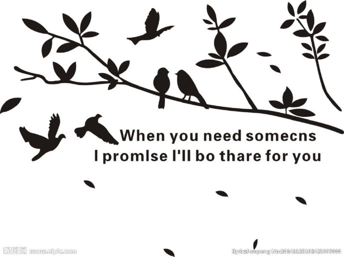 G树落叶小鸟背景