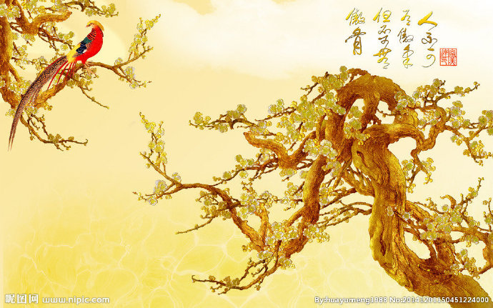 G梅花艺术背景墙