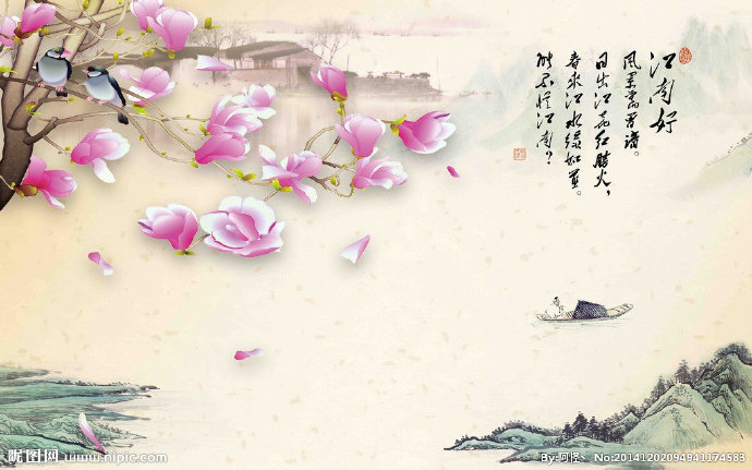 G江南山水背景墙