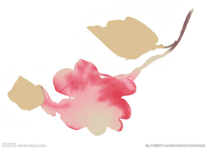 G水墨花背景墙背