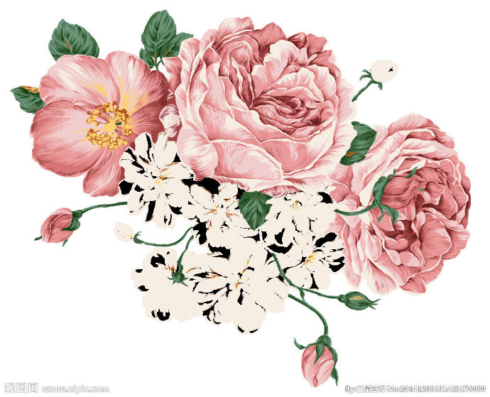 G水墨花背景墙背