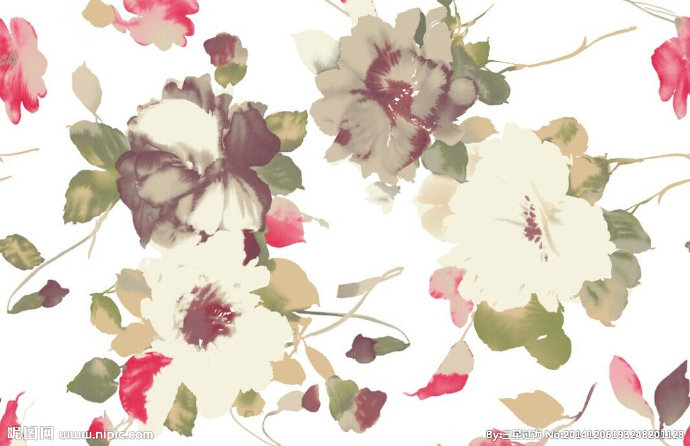 G背景墙花 水墨