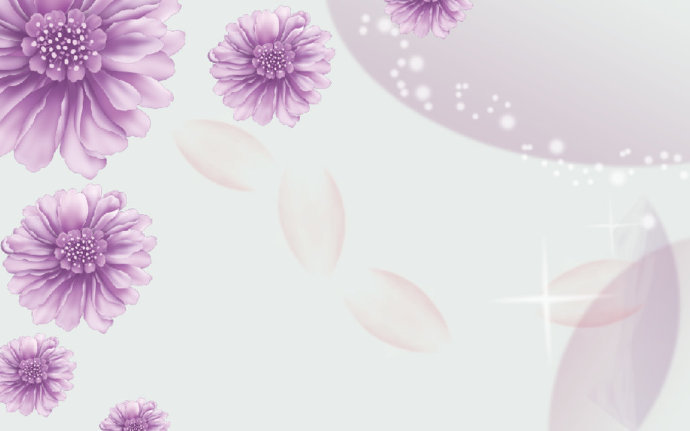 G手绘紫色花朵背