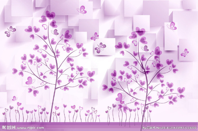 G爱心树背景墙爱