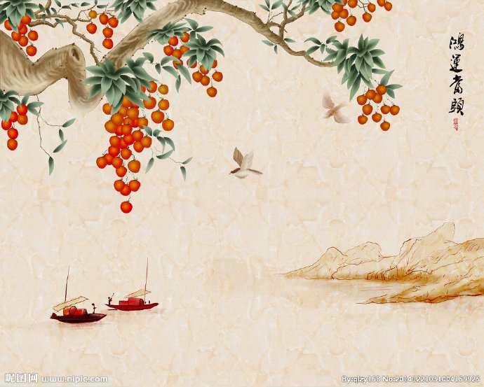 G鸿运当头瓷砖背