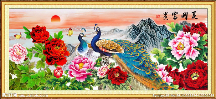 G花开富贵钻石画