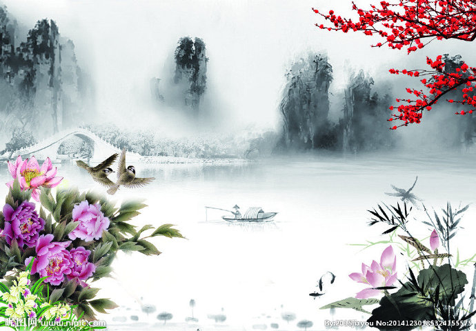 G水墨背景背景墙