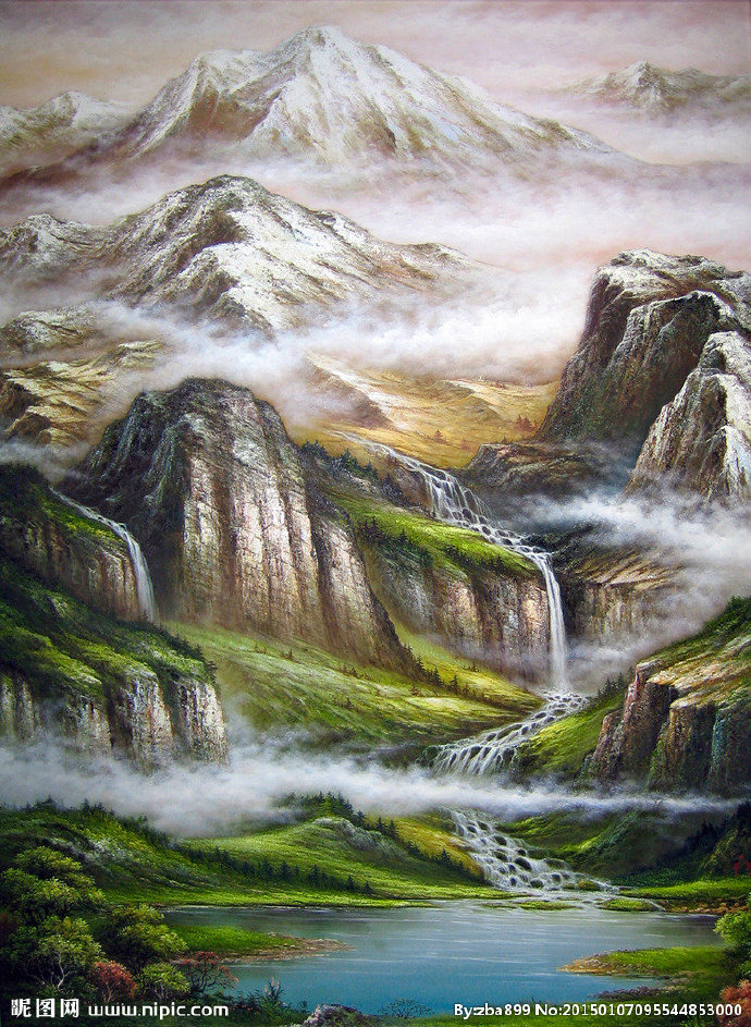 G山川油画背景墙