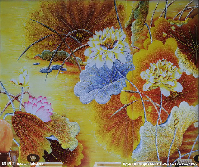 G荷花背景墙莲花