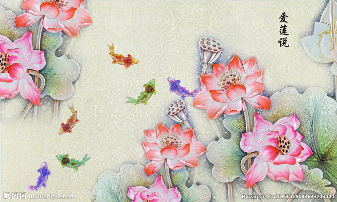 G爱莲说电视墙画