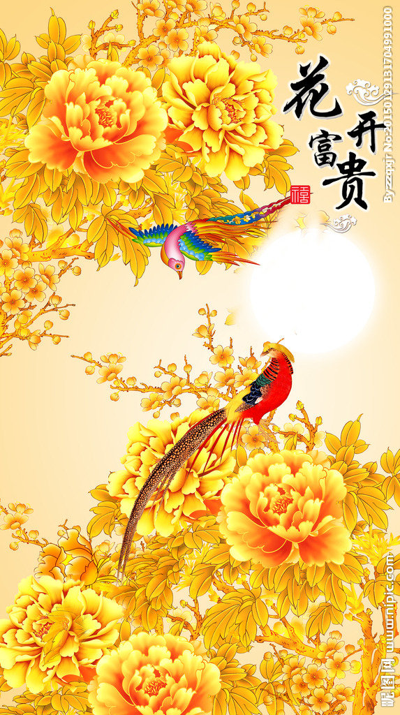 G花开富贵电视墙