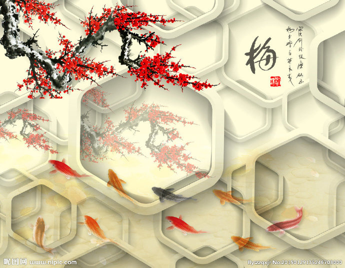 G梅兰竹菊电视墙