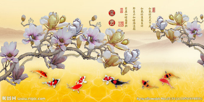 G花开富贵彩雕九