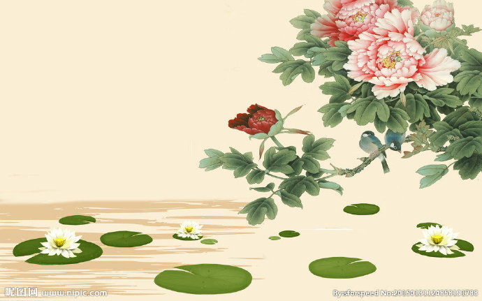 G花卉国画背景背