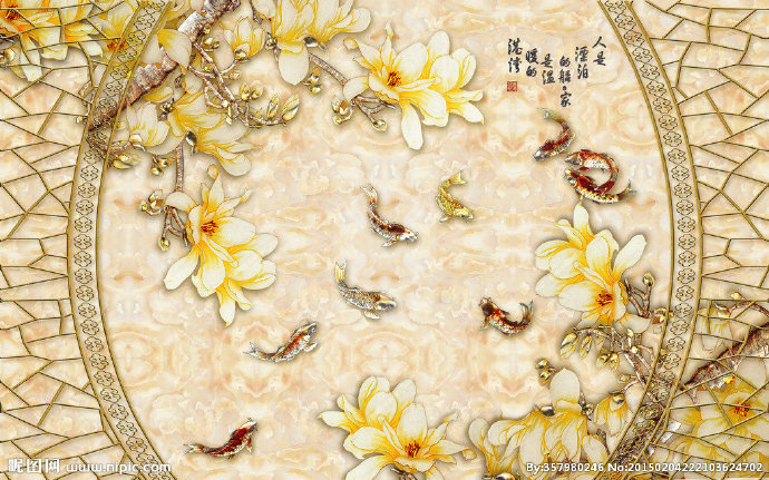 G玉雕玉兰花背景