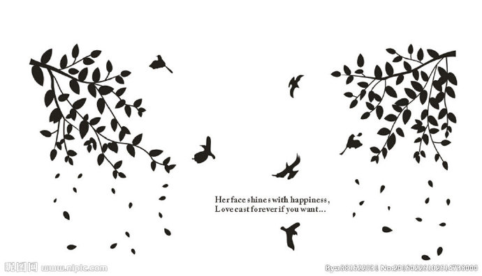 G树枝鸟背景墙树