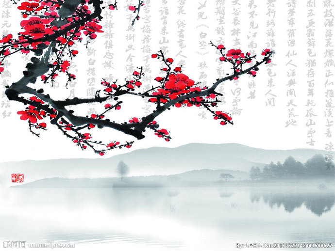 G梅花背景墙梅花