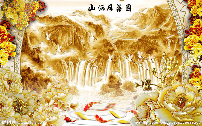 G山水画背景墙背
