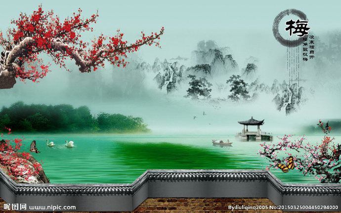G中国风山水画背