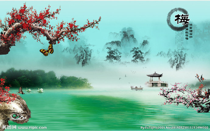 G中国风山水画背