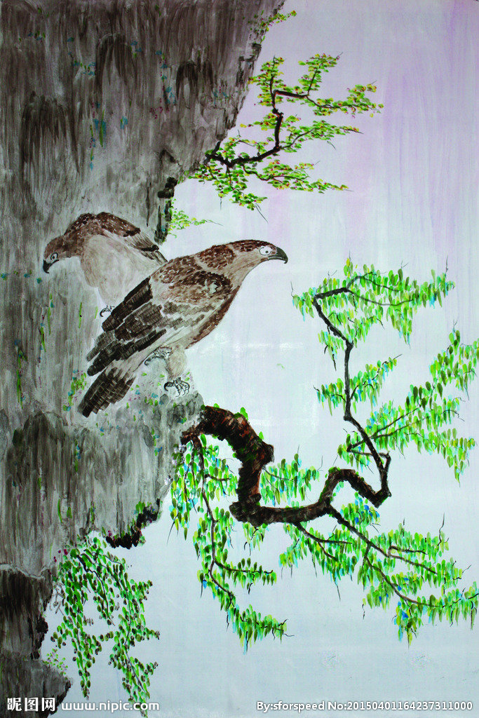 G花鸟国画背景墙