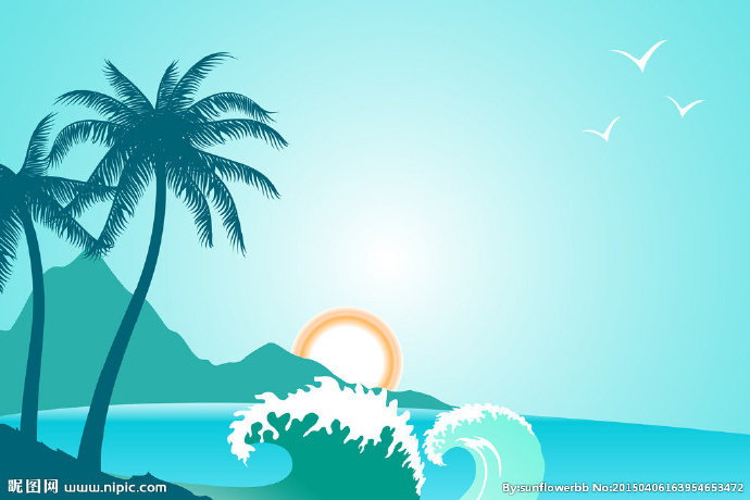 G手绘海边风景背