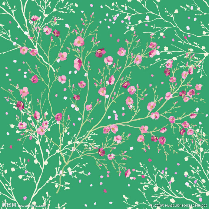 G花鸟画背景墙花