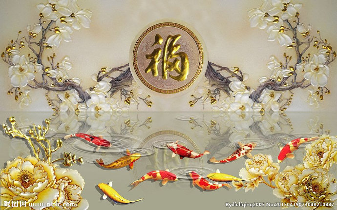 G九鱼聚福彩雕九