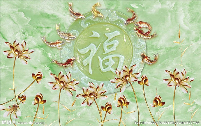 G玉福彩雕背景墙
