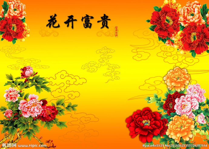 G花开富贵背景墙